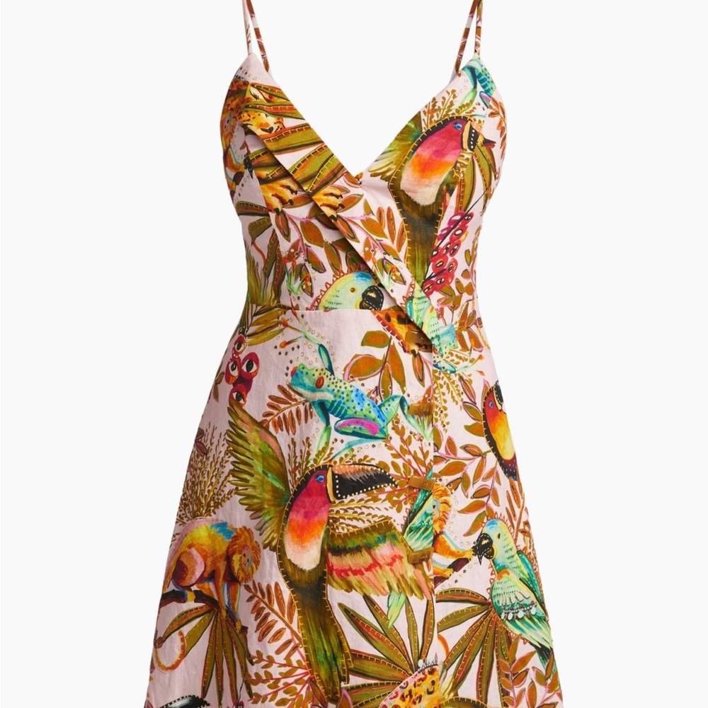 FARM Rio into the jungle Ruffled minidress